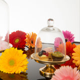 Brass and glass cake stand small