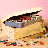 Treasure brass jewelry box with compartments