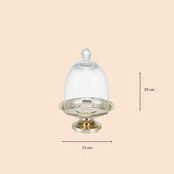 Brass and glass cake stand small