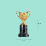 Hercules brass cup with black marble