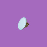 beautifully handcrafted brass ring featuring an oval-shaped design in light blue