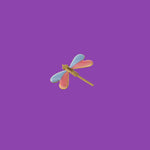Handmade by Celeste Generoso, this enameled brass dragonfly brooch adds elegance and color to any outfit.