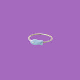 Anello a forma di pesce Nemo in ottone blu