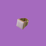 Anello Betty Boop in ottone viola chiaro di forma quadrata, realizzato in ottone di alta qualità