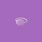 Anello in ottone con elemento circolare smaltato lilla di grandi dimensioni