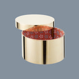Scatola Treasure rotonda in ottone piccola