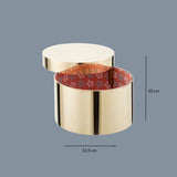 Scatola Treasure rotonda in ottone media