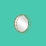 Specchio Cage in ottone ambrato