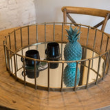 Cage amber brass mirror