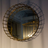 Cage amber brass mirror