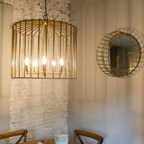 Cage amber brass mirror