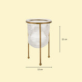 Enchanted brass and glass pen holder large