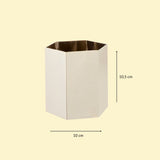 Treasures hexagonal brass pen holder large