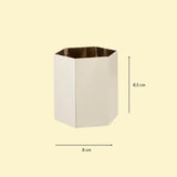 Treasures hexagonal brass pen holder small
