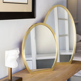 Brass oval mirror small