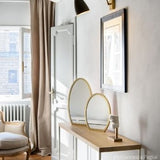 Brass oval mirror small