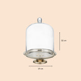 Brass and glass cake stand medium