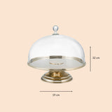 Brass and glass cake stand large