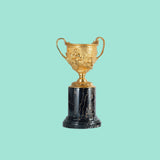 Hercules brass cup with black marble