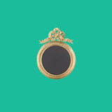 Sissi circular brass frame with stripes and ribbon