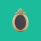 Sissi oval brass frame with leaves and bow