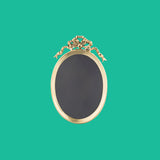 Sissi oval brass frame with ribbon