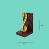 Red marble bookend with brass swan