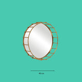 Cage amber brass mirror