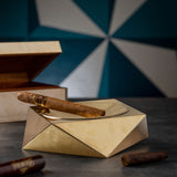 Posacenere geometrico Brucaliffo in ottone